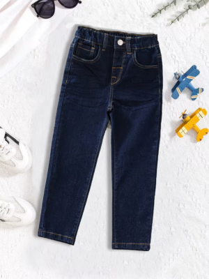 Vintage Blue Slim-Fit Straight Jeans