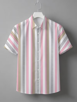 Men's Summer Digital Print Short Sleeve Shirt