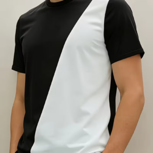 Men's Color-Block Contrast Short Sleeve Tee