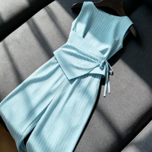 Women's Striped Business Casual Two-Piece Set