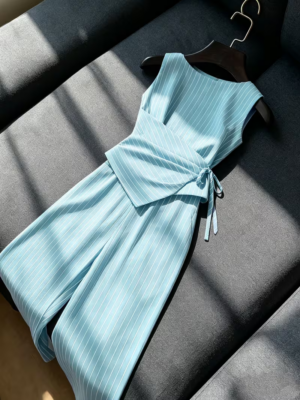 Women's Striped Business Casual Two-Piece Set