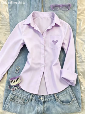 Women's Loose Fit Long Sleeve Casual Shirt