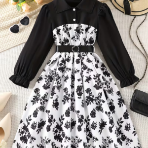 Girls' Floral Princess Party Dress